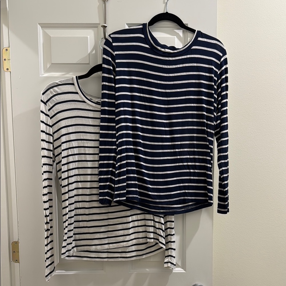 Two classic, well-loved Amour Vert Long Sleeve Ts